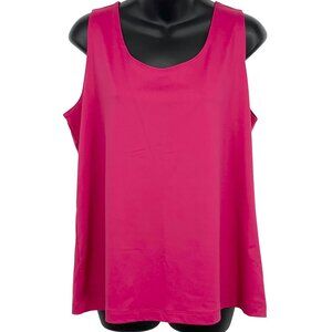 Chicos Women Fuchsia Pink Sleeveless Tank Top Size XL Extra Large Stretch New